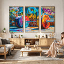Fitness Gym Barbell Graffiti Wall Art Canvas Print
