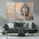 Abstract Buddha Statue Wall Art Canvas Print - Modern