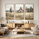 Rustic Farmhouse Barn Wall Art | 3-Panel Framed Gallery Wrap by MyGreatCanvas | Canvas Wall Art Prints | Photo Prints & Wall Decor