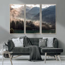 Foggy Mountain Canvas Print Forest Wall Art