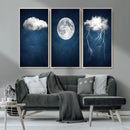 Dark Blue Cloud Art, 3 Piece Indigo Blue Wall Art, Aesthetic by MyGreatCanvas | Canvas Wall Art Prints | Photo Prints & Wall Decor
