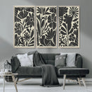 Modern Botanical Wall Art - Floral Black and White Canvas