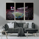 Ben Hill Griffin Stadium Night Game Triple Canvas Wall Art -