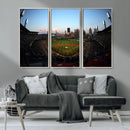 PNC Park Evening Game Triple Canvas Wall Art - Pittsburgh