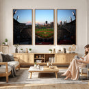 PNC Park Evening Game Triple Canvas Wall Art - Pittsburgh
