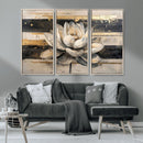 Abstract Lotus Flower Wall Art Canvas Print, Meditation Yoga