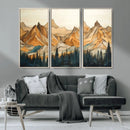 Rustic Wood Mountain Wall Art Print | Triptych Giclee Print by MyGreatCanvas | Canvas Wall Art Prints | Photo Prints & Wall Decor
