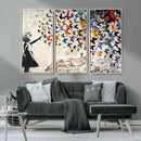Banksy Graffiti Wall Art Canvas Print: Girl Releasing