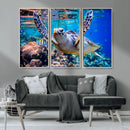 Underwater Sea Turtle Wall Art Canvas Print – Vibrant Ocean