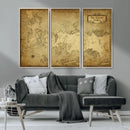 Vintage Game of Thrones Map Wall Art | Westeros and Essos