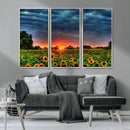 Golden Sunflower Field at Sunset – Breathtaking Sky and by MyGreatCanvas | Canvas Wall Art Prints | Photo Prints & Wall Decor