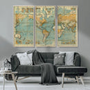Push Pin World Map Canvas Print – Travel Tracker Wall Art