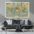 Push Pin World Map Canvas Print – Travel Tracker Wall Art