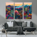 Colorful Abstract Landscape Wall Art Print Canvas - Vibrant