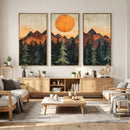 Sunset Mountain Landscape Canvas Wall Art Print - Nature