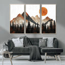 Modern Abstract Mountain Canvas Wall Art Print, Abstract