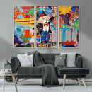 Pop Art Monopoly Man Canvas Wall Art Print - Bold and