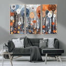 Abstract Winter Landscape Canvas Wall Art Print - Large
