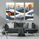 Abstract Winter Landscape Canvas Wall Art Print -  Large