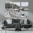 Winter Wall Art - Cabin by the Lake Canvas Wall Art - Serene by MyGreatCanvas | Canvas Wall Art Prints | Photo Prints & Wall Decor