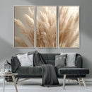 Pampas Grass Canvas Wall Art - Elegant Neutral Decor for