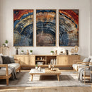 Abstract Tree Ring Wall Art Canvas Print – Colorful Framed
