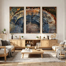 Framed Tree Ring Wall Art - Abstract Colorful Tree Ring Wall