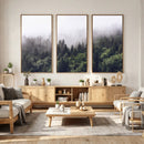 Misty Forest Canvas Wall Art – Serene Triptych Nature Print by MyGreatCanvas | Canvas Wall Art Prints | Photo Prints & Wall Decor