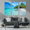 Tropical Beach Wall Art Canvas Print - Serene Ocean