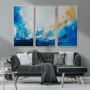 Blue Abstract Print - Dynamic Ocean-Inspired Canvas Wall Art