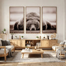 Grizzly Bear Wall Art Print - Bear Canvas Wall Art - Rustic