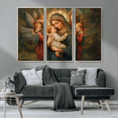 Mary Jesus Canvas Wall Art Print - Madonna and Child with