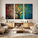 Yggdrasil Tree of Life Wall Art Print | Mosaic Style 3-Panel