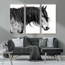 Majestic Horse Wall Art – Framed Black White Portrait Canvas by MyGreatCanvas | Canvas Wall Art Prints | Photo Prints & Wall Decor