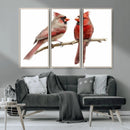 Cardinal Canvas Wall Art - Male and Female Cardinal Print -