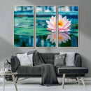 Lotus Flower Wall Art Canvas Print, Water Lily Large Wall