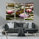 Lotus Flower Wall Art Canvas Print, Water Lily Large Wall