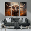 Highland Bull Canvas Abstract Canvas Wall Art Print –