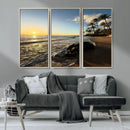 Tropical Beach Wall Art - Stunning Ocean Sunset Canvas Print