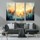 Abstract Forest Wall Art Print- Serene Nature Canvas Print