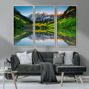 Sunrise Maroon Bells Lake Wall Art Canvas Print – Framed Elk