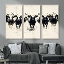 Texas Longhorn Wall Art – Framed Black White Cattle Canvas by MyGreatCanvas | Canvas Wall Art Prints | Photo Prints & Wall Decor