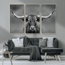 Texas Longhorn Wall Art Canvas Print – Framed Western Bull