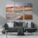Ocean Sunset Wall Art Canvas Print – Framed Sandy Shore