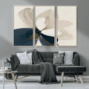 Minimal Flower Wall Art Canvas Print – Framed Beige Bloom