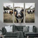 Texas Longhorn Wall Art – Framed Speckled Cow Canvas by MyGreatCanvas | Canvas Wall Art Prints | Photo Prints & Wall Decor