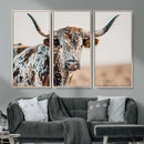 Texas Longhorn Wall Art – Framed Speckled Cow Canvas by MyGreatCanvas | Canvas Wall Art Prints | Photo Prints & Wall Decor