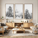 Ski Lift Wall Art – Framed Snowy Mountain Canvas Artwork by MyGreatCanvas | Canvas Wall Art Prints | Photo Prints & Wall Decor