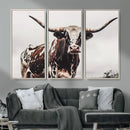 Texas Longhorn Wall Art Canvas Print – Framed Spotted Bull by MyGreatCanvas | Canvas Wall Art Prints | Photo Prints & Wall Decor
