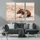 Texas Longhorn Wall Art – Framed Resting Bull Canvas by MyGreatCanvas | Canvas Wall Art Prints | Photo Prints & Wall Decor